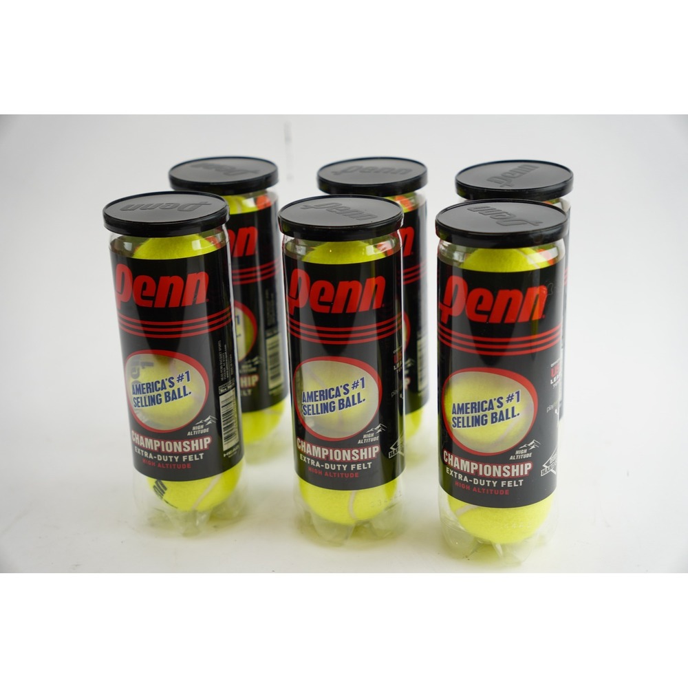 Penn Championship Tennis Balls‎ 6 Cans 18 Balls High Altitude Extra Duty NEW